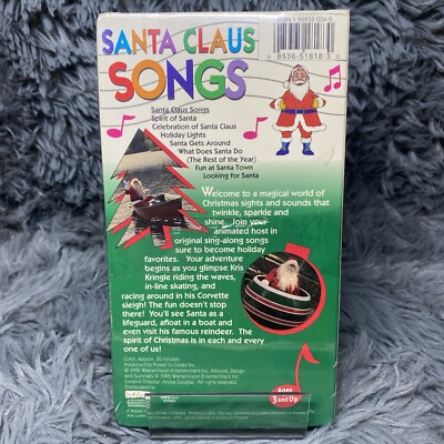 Santa Claus Songs VHS Tape 1995 7 Great Holiday Songs Sights