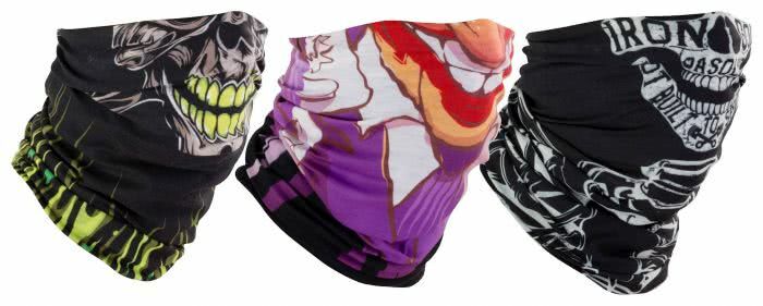 BIKE IT  NECK TUBES FACE MASKS TRIPLE PACK - FACES DESIGN