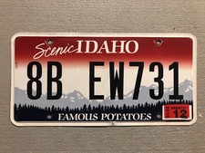 IDAHO LICENSE PLATE  SCENIC - FAMOUS POTATOES 🥔 RANDOM LETTERS/NUMBERS