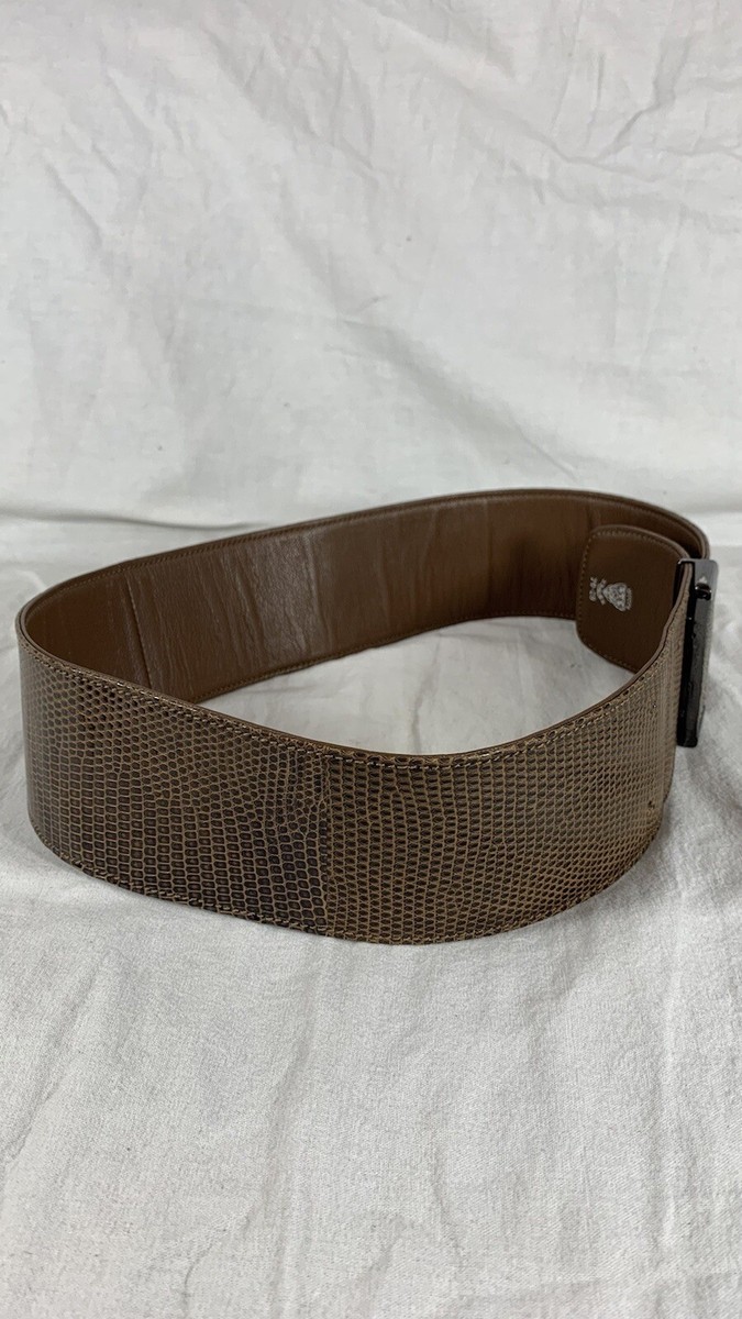 GUCCI Wide Brown Lizard and Leather Women display picture 1