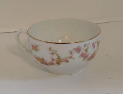 Antique 1920s Teacup TK THUN Czechoslovakia Bohemia Bridal Rose Floral