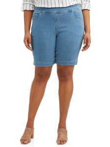Women's Plus Size Stretch Denim Pull On Shorts- 4X(28W-30W) | eBay