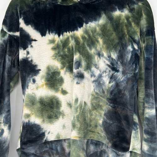 Freshman Kids' Stretch Velvet Pullover Tie Dye Hoodie In Sea Moss Size Small NWT - Picture 3 of 7