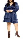 NEW City Chic Ladies Navy Twisted Ruffle Cocktail Dress Plus Size XL / 22  #M12