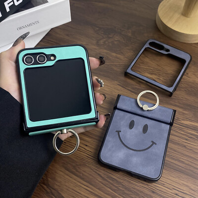 Shockproof Leather Ring Stand Phone Case For Samsung Galaxy Z Flip 7FE 7 6 5 4 3
