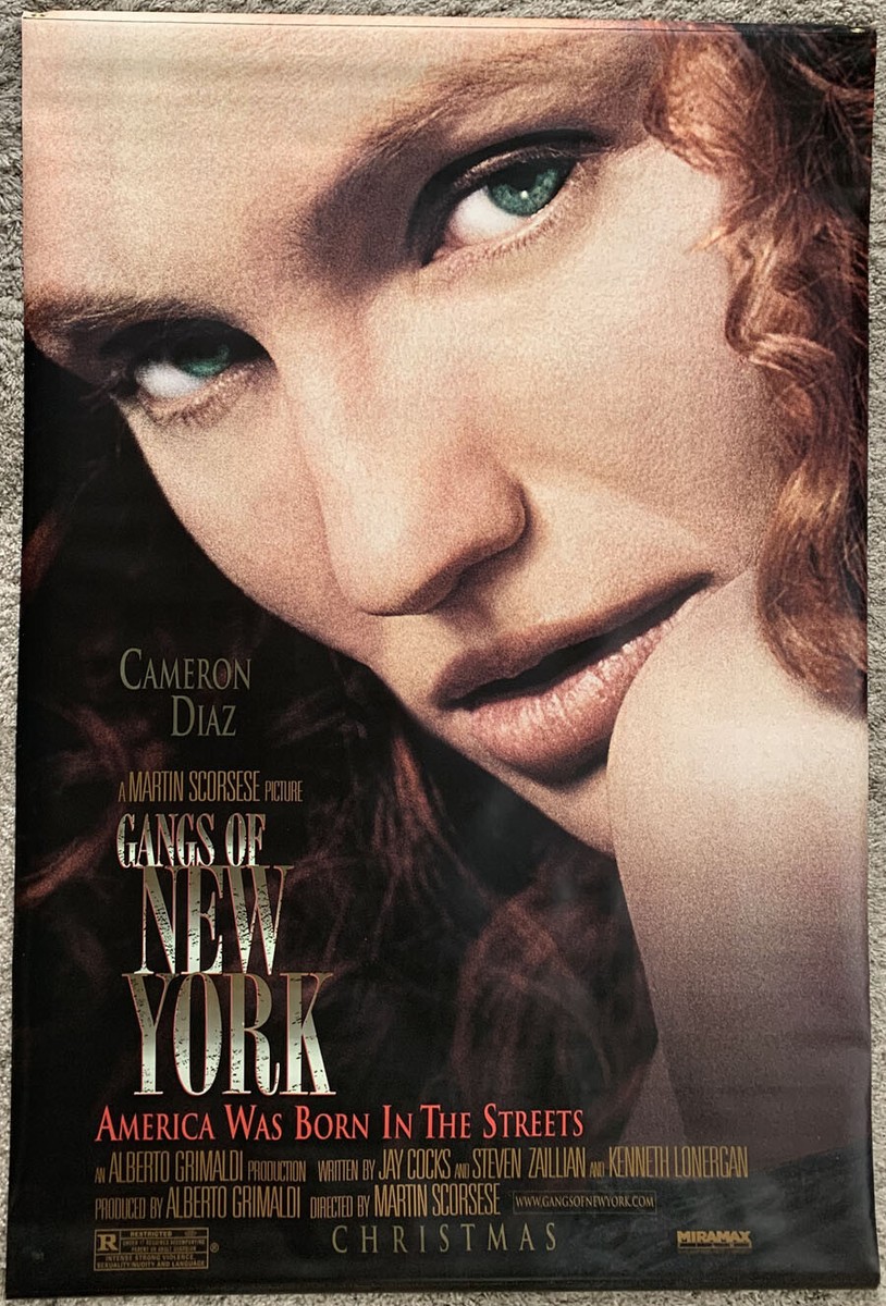 GANGS OF NEW YORK MOVIE POSTER VERY RARE ORIGINAL BANNER 48x72