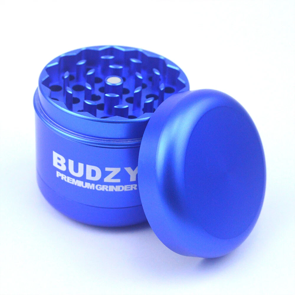 BUDZY Premium Quality Metal Herb Spice Grinder Magnetic Shark Tooth Blue