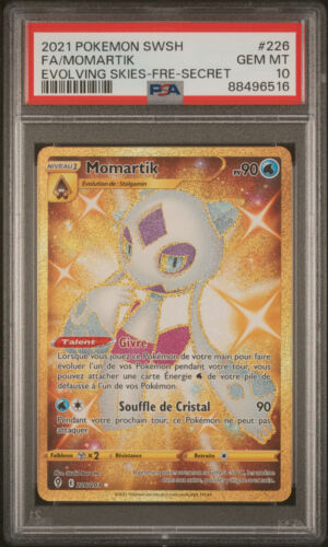 Carte Pokémon Momartik Gold Secrète 226/203 Évolution Céleste PSA 10 - Photo 1/2