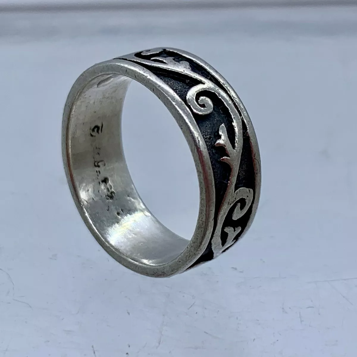 VINTAGE HOPI STERLING SILVER BAND RING WAVE NATIVE AMERICAN INDIAN SIZE 6.25
