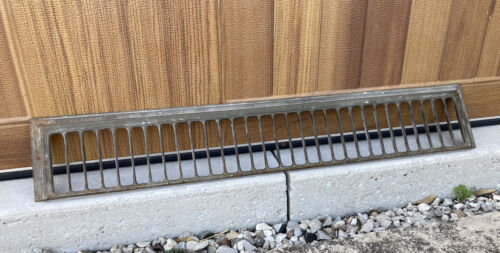 Vintage 31 3/4” Steel Grill Vent Cold Air Return Grate Antique Register Cover