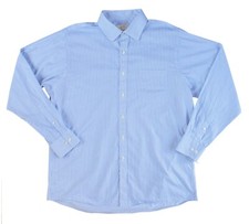 Men's MICHAEL KORS Blue / White Stripe Long Sleeve Button-Up Dress Shirt X-Large