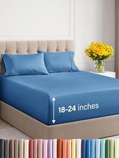 Extra Deep Twin XL Sheet Set - 4 Piece Breathable and Cooling Sheets - Hotel ...