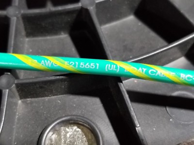 Olympic 366-54 #12awg Tinned Copper Hook Up Wire BC-5W2 Green/Yellow /50ft