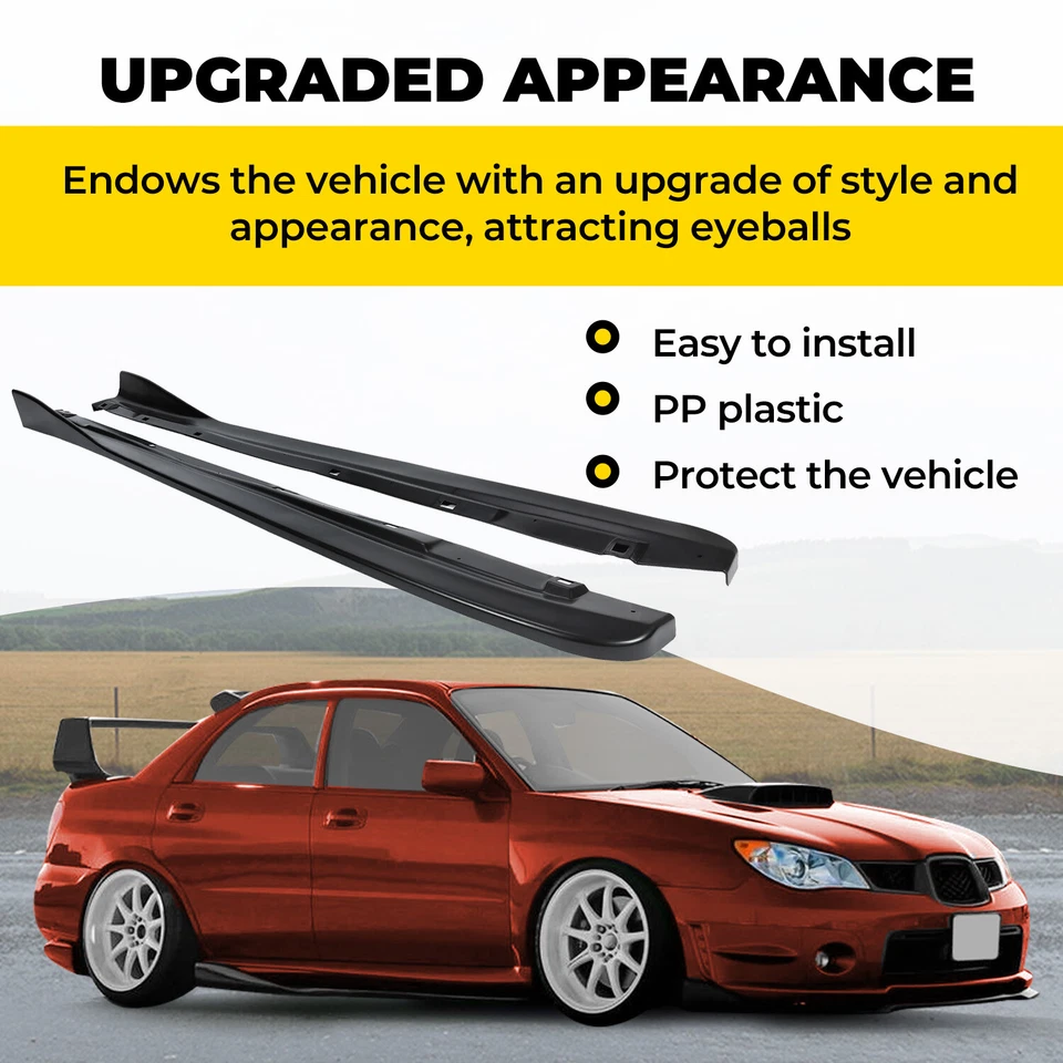 Fits Subaru Impreza WRX STI 02-07 CS Style Side Skirts Rocker Panel Extension PP - Изображение 3 из 4