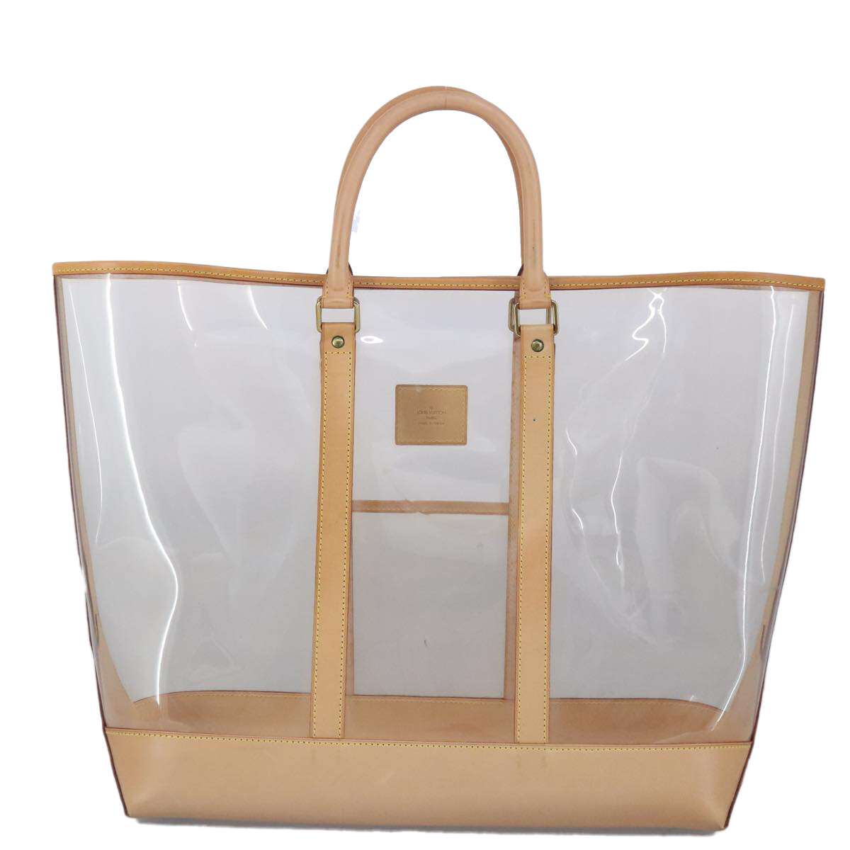 LOUIS VUITTON Isaac Mizrahi Tote Bag Vinyl Leather Clear LOUIS VUITTON Isaac Mizrahi Tote Bag Vinyl Leather Clear