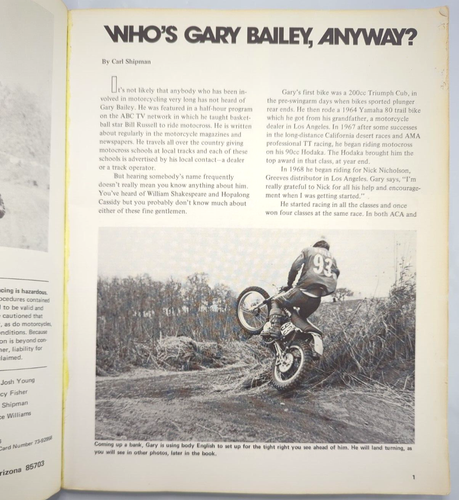 Gary Bailey's How To Win Motocross Gary Bailey Carl Shipman Paperback Motorbike - Picture 4 of 10