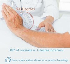 CLEAR SPINAL PLASTIC GONIOMETER PROTRACTOR RULER 360 DEGREE 6 inch