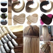 7A Seamless Tape In Skin Weft 100% Ombre Remy Human Hair Extensions 16-26Inch 
