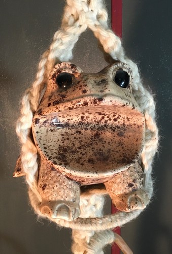 2 Towel hanger with Pottery toad Or frog macramé plastic rings - Picture 9 of 17