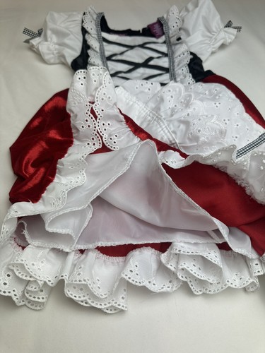 Little Red Riding Hood Red Velvet Dress Girls XS/4 Dress Up Halloween Costume - 第 13/13 張圖片