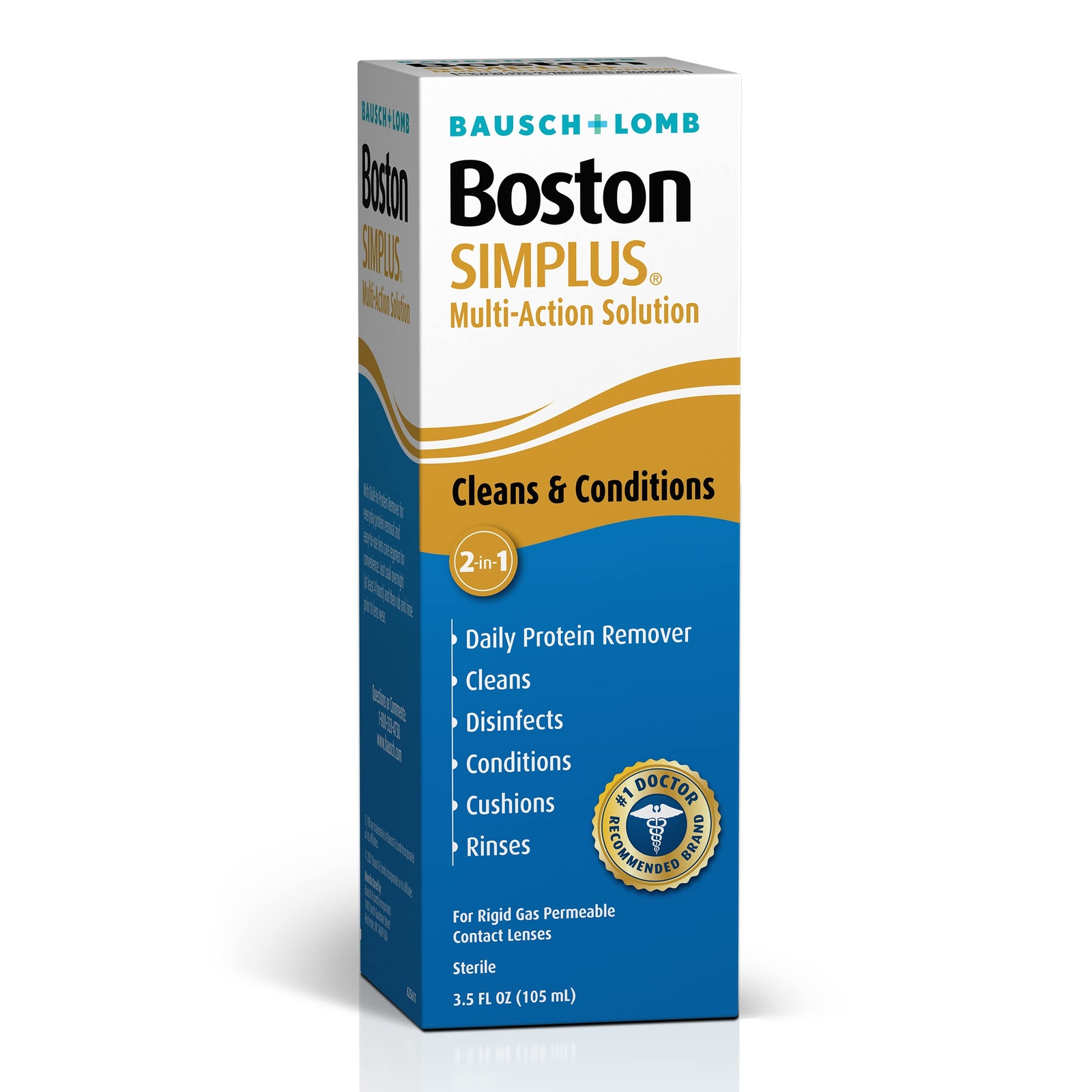 Boston Simplus Contact Lens Solution, for Gas Permeable Contact Lenses, 3.5 F...