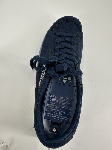 Zapatilla deportiva vintage ilustrada teléfono azul marino teléfono con cable - Imagen 3 de 11