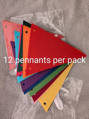NEW LOT 2 pack Felt Pennant Bunting 24 Pieces Birthday Party Spring Decoration