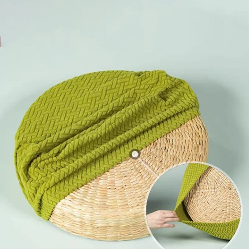 Pouf Seat Cover Floor Seat Cushion Cover Protect Knees Elastic Soft Fabric - Image 3 of 4