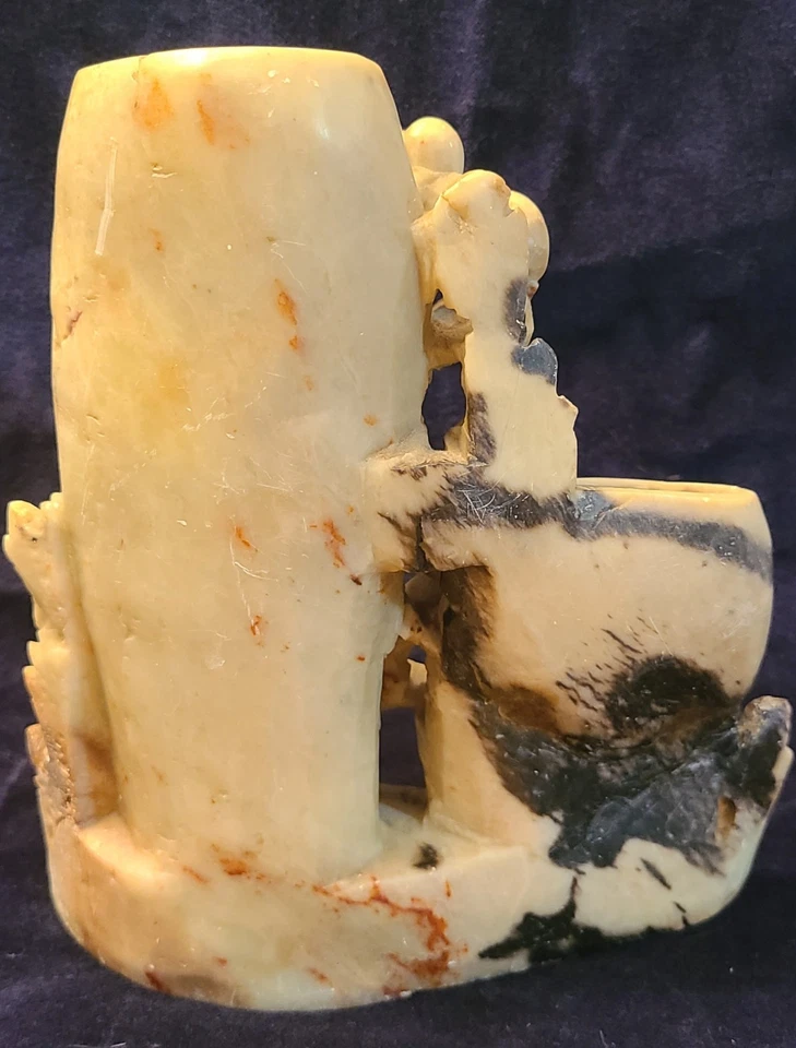 Chinese Soapstone, Hand Carved, Brush Pot. Antique! Vintage! - Image 4 of 4
