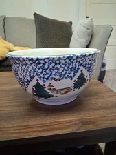 Tienshan Folkcraft Cabin In The Snow LARGE Mixing Serving BOWL 3 Qt 10 3/4"