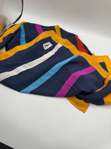 Yves Saint Laurent Silk Scarf Vintage 1980s Squared Primary Colors YSL - Picture 3 of 11