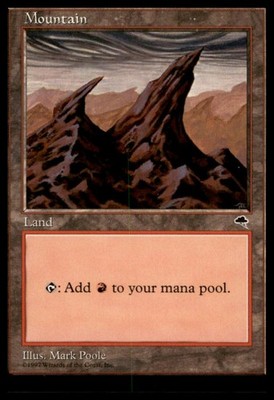 Mountain (Right) 344 Land Tempest Magic: The Gathering Lightly Played