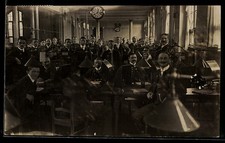 Foto-AK Lübeck, Telegraphen- und Postamt mit Belegschaft, 1909 1909 