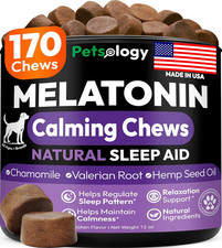Advanced Melatonin for Dogs - 170 Dog Melatonin Calming Chews for Small and Larg
