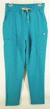 Figs Scrub Pant Women Cairo Cargo Slim Medical Nursing Drawstring XS Teal