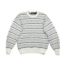 Vintage Black and White Patterned Knit Sweater