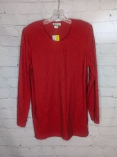 Vintage 90s Maren Women's Red Pullover Top Shoulder Pads Size M USA Made