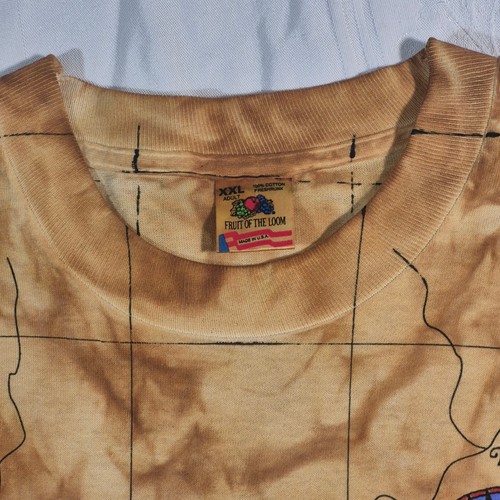 VTG 90s Tee Tennessee Map All Over Print Single Stitch Mens 2XL FOTL Tag - Picture 7 of 18