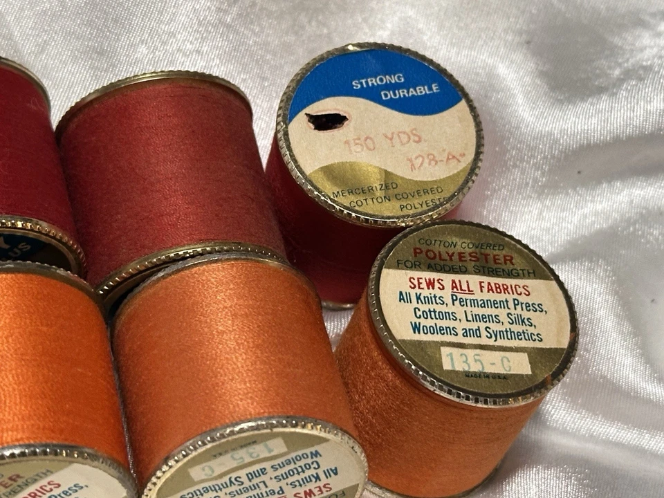 LOT of 8 J & P’s Coats RED/ORANGE #128-A, #135-C Thread 300 Yd VARIOUS - Image 3 of 4