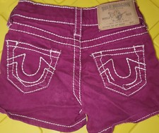 True Religion Seat Section Cut-Off Pink Denim Shorts Size 4