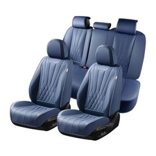 Leather Car Seat Covers Full Set, Luxury Automotive Seat Cover, Fullset Blue
