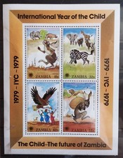 Sambia 1979 Jahr des Kindes Tiere Block 4v** (1749)