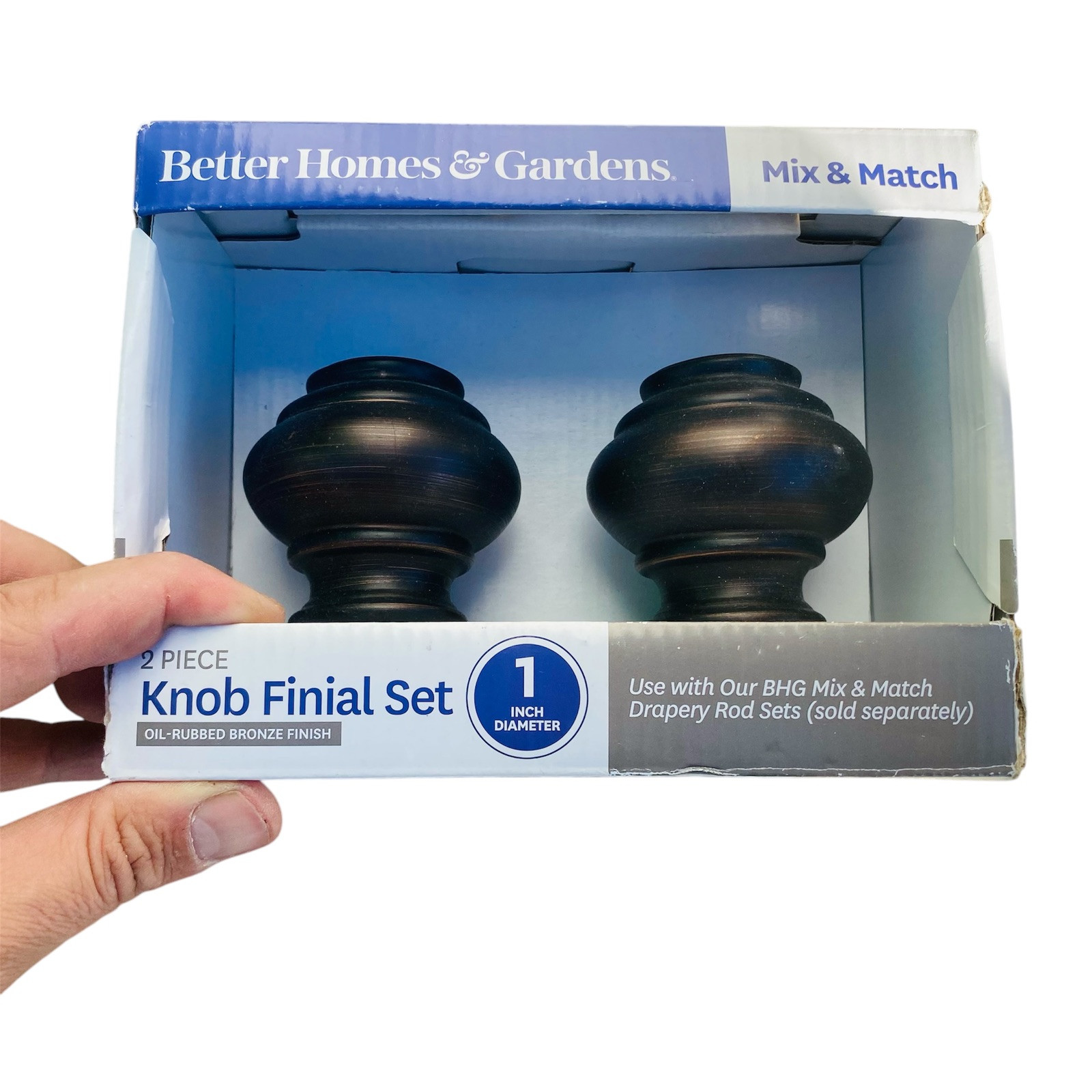 Better Homes and Gardens Knob Finial Set...Black Finish
