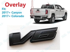 OVERLAY Cover 1PC Matte Black Tailgate V6 Letter Emblem 2017+ Colorado Canyon
