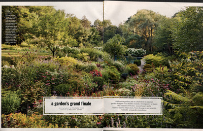 A garden's grand finale (Catskills area garden) : 2013 print article w/pics