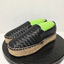 Sam Edelman Catherine Black Leather Platform Espadrille Slip On Shoes Sz 5.5M