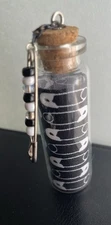Safety Pin Holder Glass Vial Bottle Charm