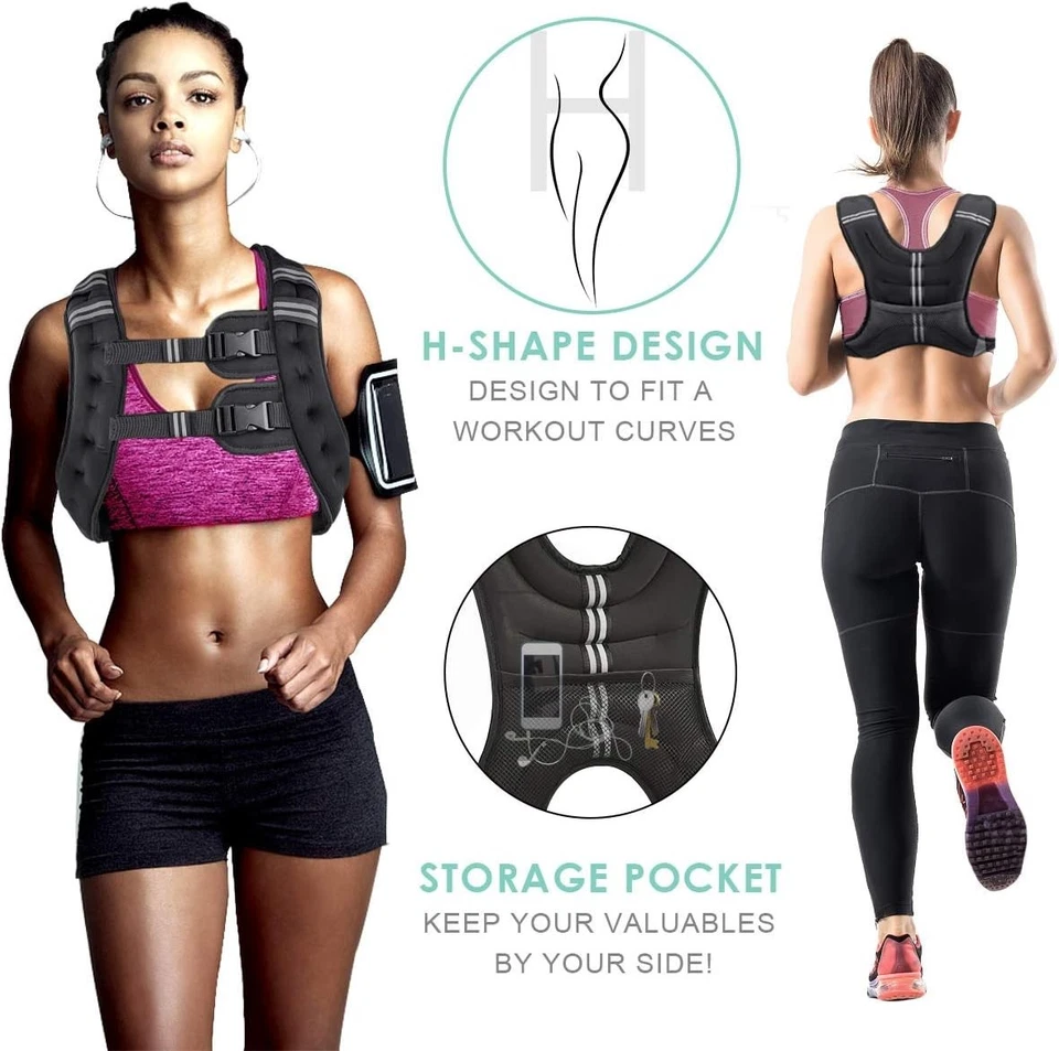 Chaleco de peso de neopreno unisex ajuste ajustable para entrenamiento de fuerza y cardio Foto 4 de 4