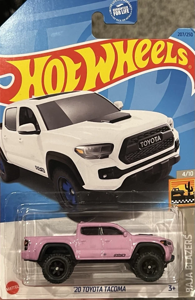 2023 Hot Wheels '20 Toyota Tacoma rosa personalizado off-road TRD troca de pilotos reais - Imagem 2 de 2