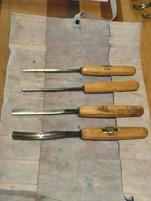 Two Cherries Chisel Wood Carving Set Of 4 Vintage Made In Germany